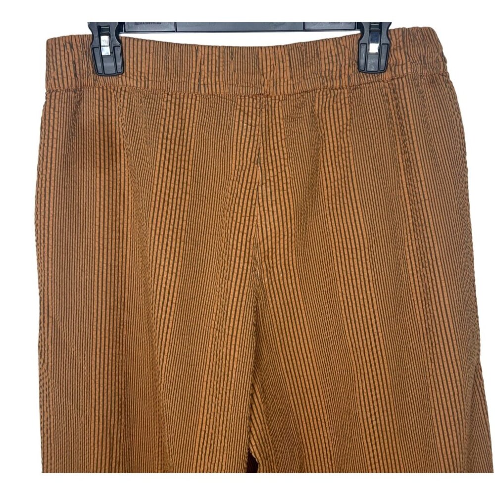 Free People Womens Star Of Wonder Striped Brown Wide-Leg Pants Medium - Picture 10 of 16